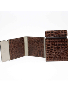 Cognac Embossed Alligator Calfskin Cash Cover Wallet | Torino Leather New Wallets Collection 2016 | Sams Tailoring