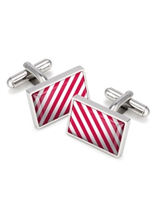Red & White Inlay Cufflink | M-Clip New Cufflinks Collection 2016 | Sams Tailoring