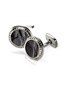 Black Alligator Carved Cufflink | M-Clip New Cufflinks Collection 2016 | Sams Tailoring