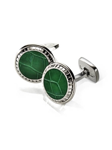 Dark Green Alligator Carved Cufflink  | M-Clip New Cufflinks Collection 2016 | Sams Tailoring