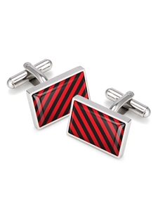 Red & Black Team Stripes Inlay Cufflinks  | M-Clip New Cufflinks Collection 2016 | Sams Tailoring