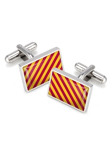 Crimson and Yellow Team Stripes Inlay Cufflink | M-Clip New Cufflinks Collection 2016 | Sams Tailoring