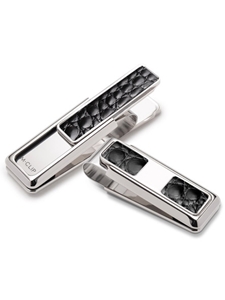 Monterey Rhodium Black Alligator 2 Pocket Money Clip | M-Clip New Money Clip | Sams Tailoring