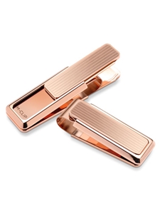 Rose Gold Channeled Grooves Slide Money Clip | M-Clip New Money Clip | Sams Tailoring