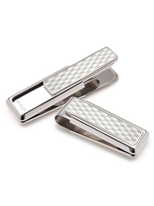 Rhodium White Golf Ball Stainless Money Clip | M-Clip New Money Clip | Sams Tailoring