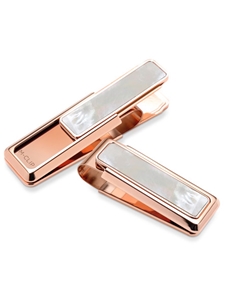 White Mother of Pearl in Rose Gold Money Clip | M-Clip New Money Clip | Sams Tailoring