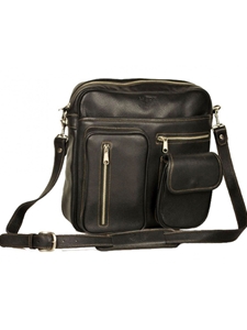 Black Multi Pocket Top Zipper Shoulder Bag | Aston Leather New Bags  2016 | Sams Tailoring