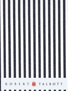White & Navy Narrow Stripe Custom Shirt | Robert Talbott Custom Shirts | Sams Tailoring