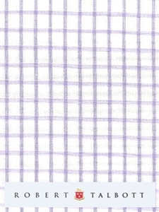 White 1/4 Inch & 140'S Lavender Check Custom Shirt  | Robert Talbott Custom Shirts | Sams Tailoring