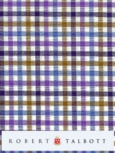 Navy, White, lavender & Rust Check Custom Shirt  | Robert Talbott Custom Shirts | Sams Tailoring