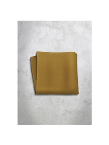 Ocher Yellow Silk Satin Men's Handkerchief  | Italo Ferretti Super Class Collection | Sam's Tailoring
