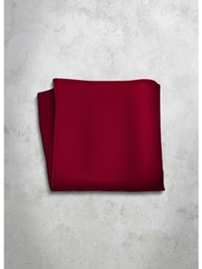 Blood Red Silk Satin Men's Handkerchief | Italo Ferretti Super Class Collection | Sam's Tailoring