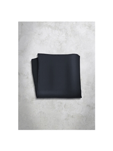 Black Silk Satin Men's Handkerchief | Italo Ferretti Super Class Collection | Sam's Tailoring