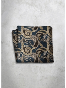 Paisley Design Silk Satin Men's Handkerchief  | Italo Ferretti Super Class Collection | Sam's Tailoring