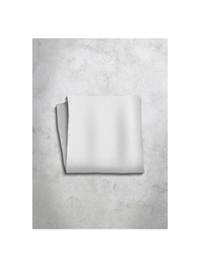 White Checkered Design Silk Satin Men's Handkerchief  | Italo Ferretti Super Class Collection | Sam's Tailoring
