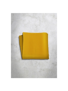 Yellow Checkered Design Silk Satin Men's Handkerchief  | Italo Ferretti Super Class Collection | Sam's Tailoring