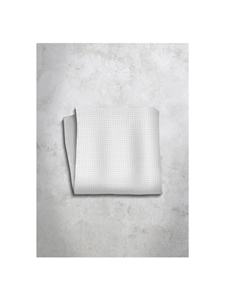 White & Grey Polka Dots Design Silk Satin Men's Handkerchief  | Italo Ferretti Super Class Collection | Sam's Tailoring