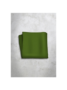 Green Polka Dots Design Silk Satin Men's Handkerchief | Italo Ferretti Super Class Collection | Sam's Tailoring