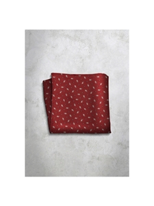 Red Pattern Design Silk Satin Men's Handkerchief  | Italo Ferretti Super Class Collection | Sam's Tailoring