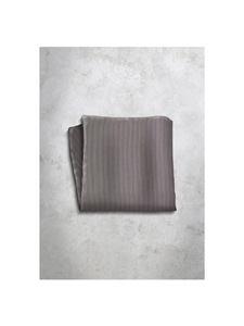 Grey Stripes Design Silk Satin Men's Handkerchief  | Italo Ferretti Super Class Collection | Sam's Tailoring