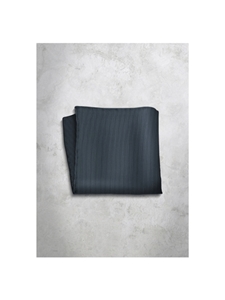 Dark Grey Stripes Design Silk Satin Men's Handkerchief  | Italo Ferretti Super Class Collection | Sam's Tailoring