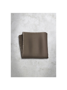 Brown Stripes Design Silk Satin Men's Handkerchief  | Italo Ferretti Super Class Collection | Sam's Tailoring