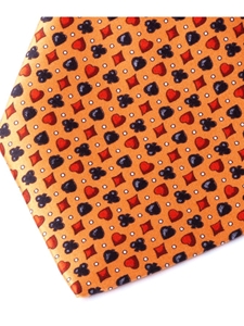 Suit Orange Silk Satin Tie | Italo Ferretti Casino Collection | Sams Tailoring Fine Men's Clothing