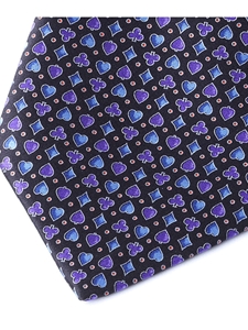 Suit Blue & Black Silk Satin Tie | Italo Ferretti Casino Collection | Sams Tailoring Fine Men's Clothing