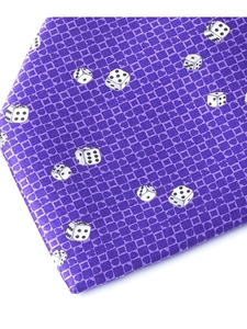 Craps Purple Precious Silk Satin Tie | Italo Ferretti Casino Collection | Sams Tailoring Fine Men's Clothing
