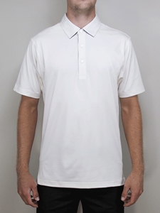 Ivory Melange "Weston" Solid Polo Shirt | Betenly Golf Polos Collection | Sam's Tailoring
