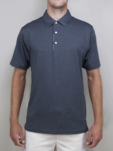 Charcoal Melange "Weston" Solid Polo Shirt | Betenly Golf Polos Collection | Sam's Tailoring