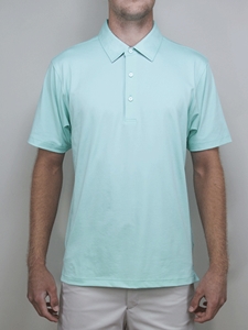Mint Melange "Weston" Solid Polo Shirt | Betenly Golf Polos Collection | Sam's Tailoring