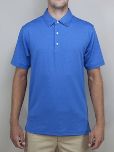 Cobalt Melange "Weston" Solid Polo Shirt | Betenly Golf Polos Collection | Sam's Tailoring