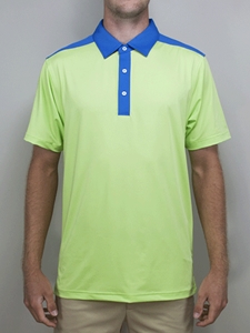 Lime "Del Mar" Contrast Yoke Polo Shirt | Betenly Golf Polos Collection | Sam's Tailoring