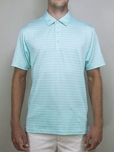 Mint "Greer" Stripe Polo Shirt | Betenly Golf Polos Collection | Sam's Tailoring