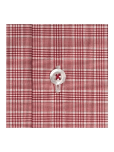 Cranberry and White Check Trimmed With Fabric Shirt | Robert Talbott Fall 2016 Dress Shirts Collection | Sam's Tailoring