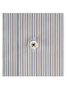 Tan Twill Stripe Trimmed With Fabric Dress Shirt | Robert Talbott Fall 2016 Dress Shirts Collection | Sam's Tailoring