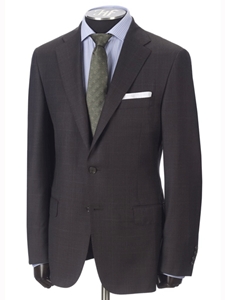 Brown Plaid Micronsphere Traveler Suit | Hickey FreeMan Traveler Suits | Sams Tailoring