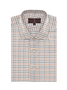 White, Brown, Orange and Navy Check Estate Sutter Dress Shirt | Robert Talbott Fall 2016 Collection  | Sam's Tailoring