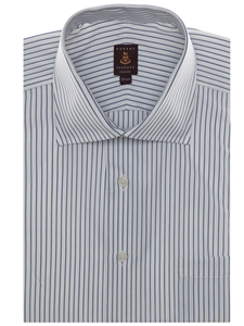 Navy and White Stripe Estate Sutter Dress Shirt | Robert Talbott Fall 2016 Collection  | Sam's Tailoring
