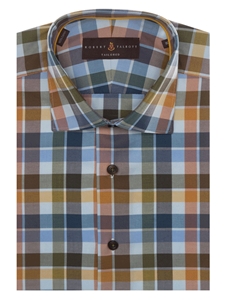 Orange, Blue, Green & Brown Check Crespi VI Sport Shirt | Robert Talbott Fall 2016 Collection  | Sam's Tailoring