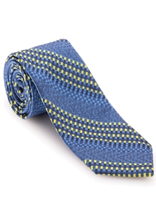 Blue and Yellow Geometric Stripe Connoisseur Estate Tie | Robert Talbott Fall 2016 Collection  | Sam's Tailoring