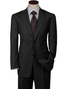 Hart Schaffner Marx Grey Beaded Pinstripe Suit 195-389310 - Suits | Sam's Tailoring Sam's Fine Men's Clothing