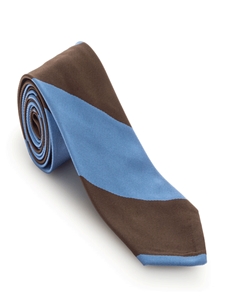 Light Blue and Brown Stripe Sudbury 7 Fold Tie | Robert Talbott Fall 2016 Collection  | Sam's Tailoring