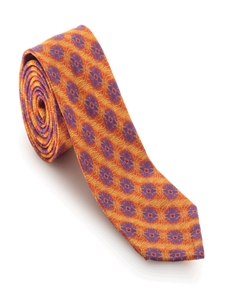 Yellow, Orange and Purple Medallion Sudbury 7 Fold Tie | Robert Talbott Fall 2016 Collection  | Sam's Tailoring
