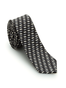 Black With Cream & Grey Medallion Pebble Beach 7 Fold Tie | Robert Talbott Fall 2016 Collection  | Sam's Tailoring