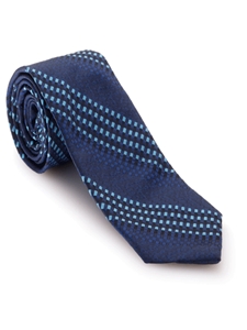 Navy and Light Blue Geometric Stripe Connoisseur Estate Tie  | Robert Talbott Fall 2016 Collection  | Sam's Tailoring