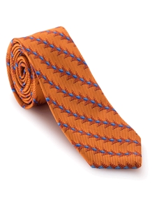 Orange And Blue Floral Stripe Connoissuer Estate Tie | Robert Talbott Fall 2016 Collection  | Sam's Tailoring
