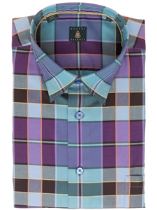 Purple, Blue & Brown Plaid Anderson Classic Fit Sport Shirt | Robert Talbott Fall 2016 Collection  | Sam's Tailoring