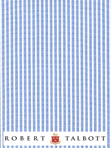 White, Navy & Sky Polished Stripe Custom Shirt | Robert Talbott Custom Shirts  | Sam's Tailoring